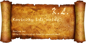 Keviczky László névjegykártya